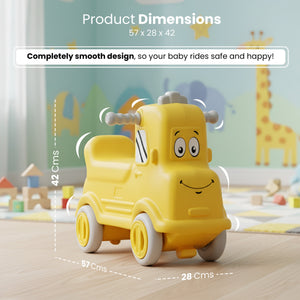 Happy Bear Rider Push Car for Kids 1 - 5Years - HBM_Rider YELLOW