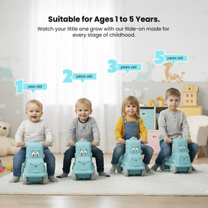 Happy Bear - Ride on Toys - Happy Bear Rider Push Car for Kids 1 - 5Years Indoor & Outdoor Ride - On Toy (Blue) - HBM_Rider blue