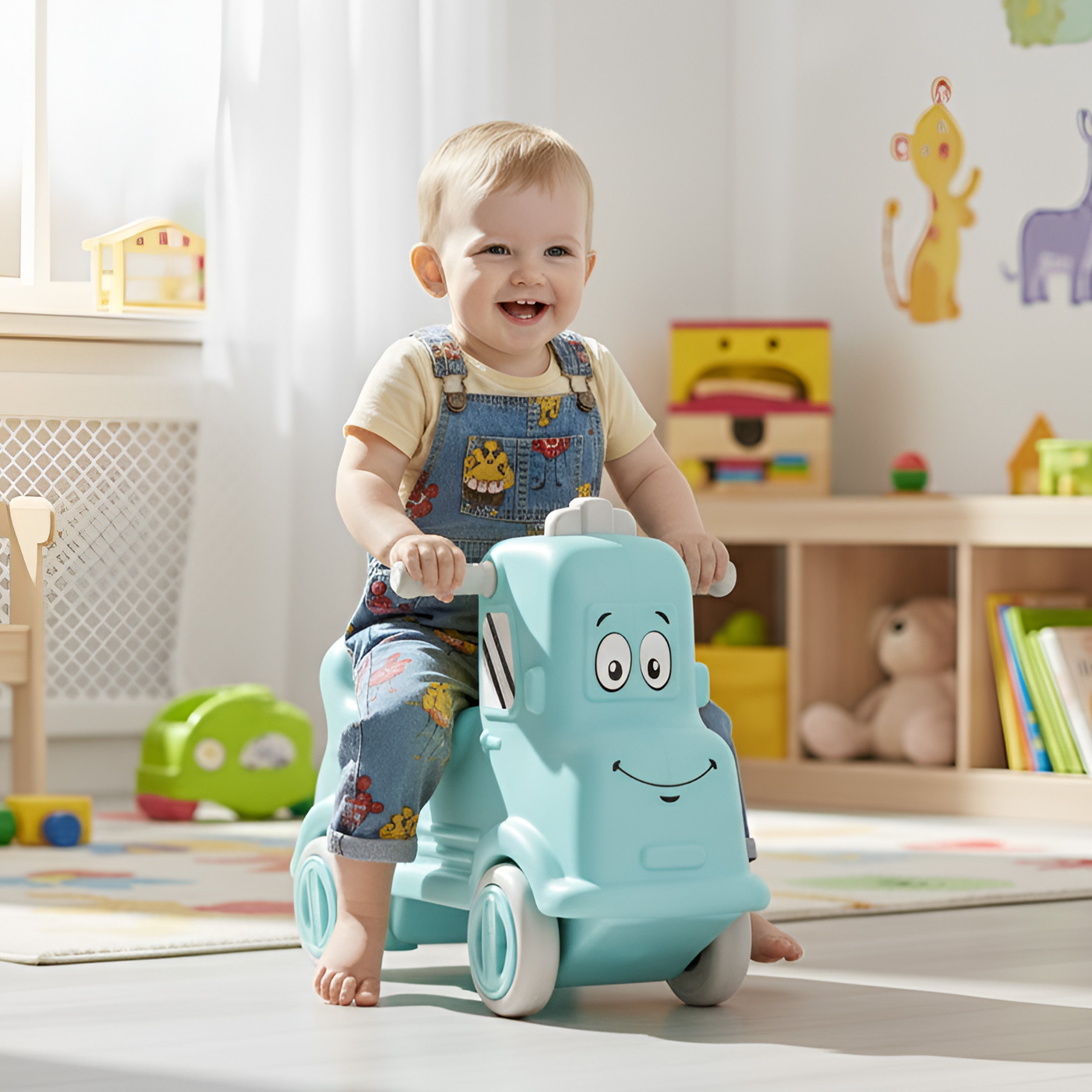 Happy Bear - Ride on Toys - Happy Bear Rider Push Car for Kids 1 - 5Years Indoor & Outdoor Ride - On Toy (Blue) - HBM_Rider blue