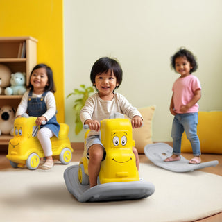 Happy Bear Rock n Roll 3 in 1 Rider cum Rocker - HBM_Rock_Roll_yellow