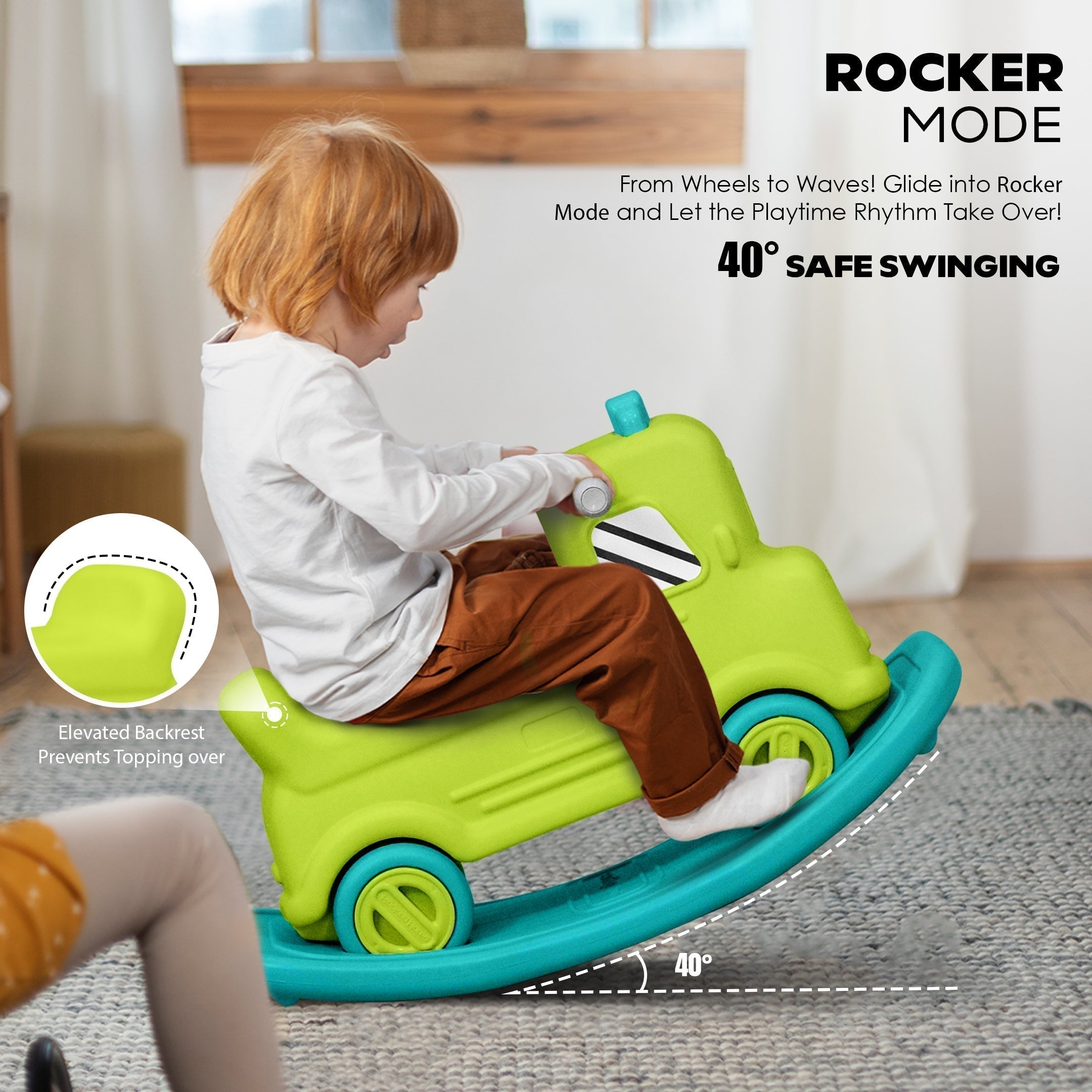 Happy Rocker I Happy Bear Rock n Roll 3 in 1 Rider cum Rocker - Green - HBM_Rocknroll ...