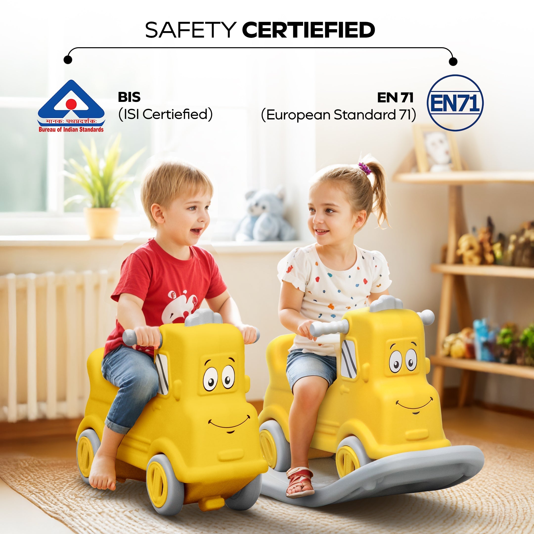 Happy Bear Rock n Roll 3 in 1 Rider cum Rocker - Green - 3IN 1RIDE ON YELLOW Ride on Toys