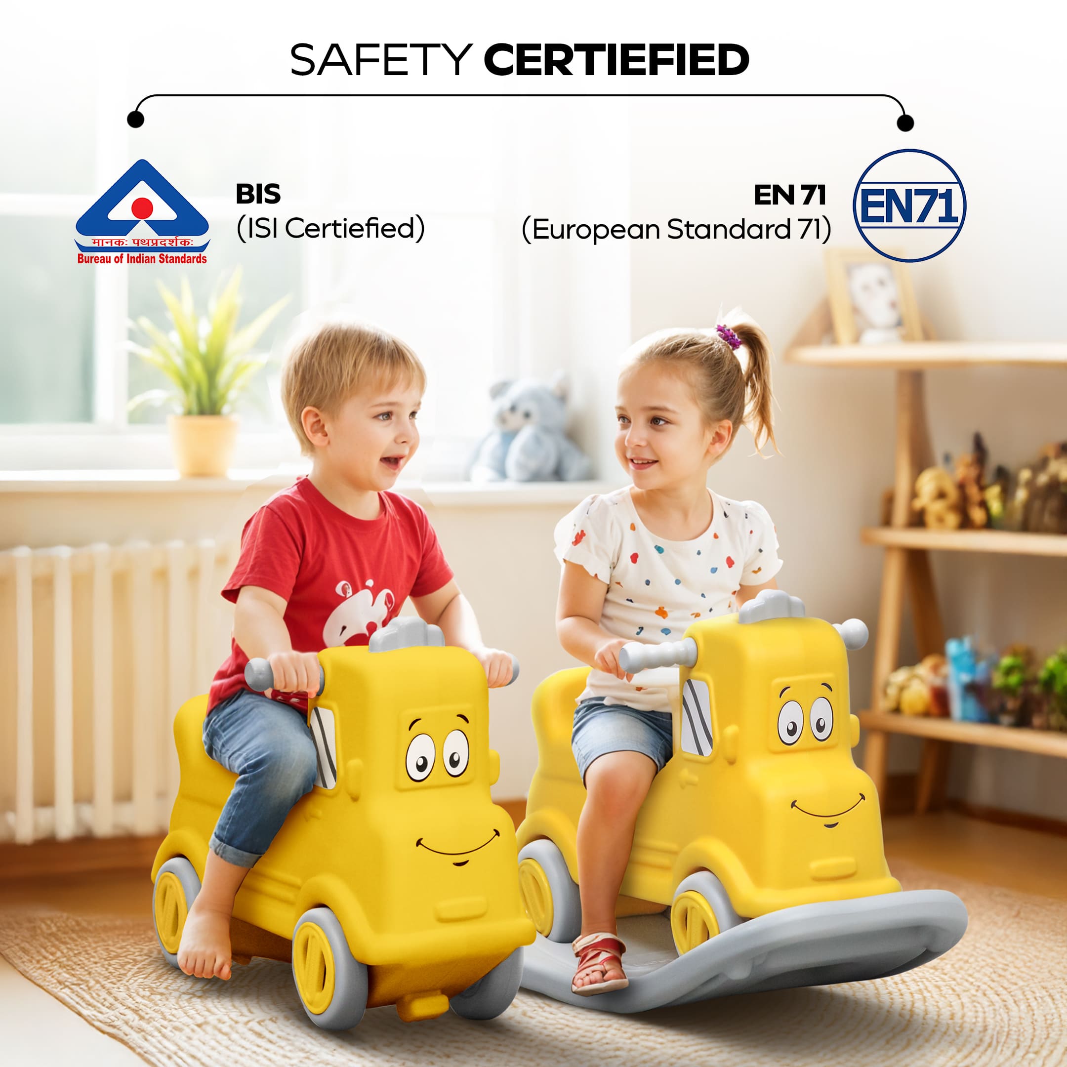 Happy Bear Rock n Roll 3 in 1 Rider cum Rocker - Green - 3IN 1RIDE ON YELLOW Ride on Toys