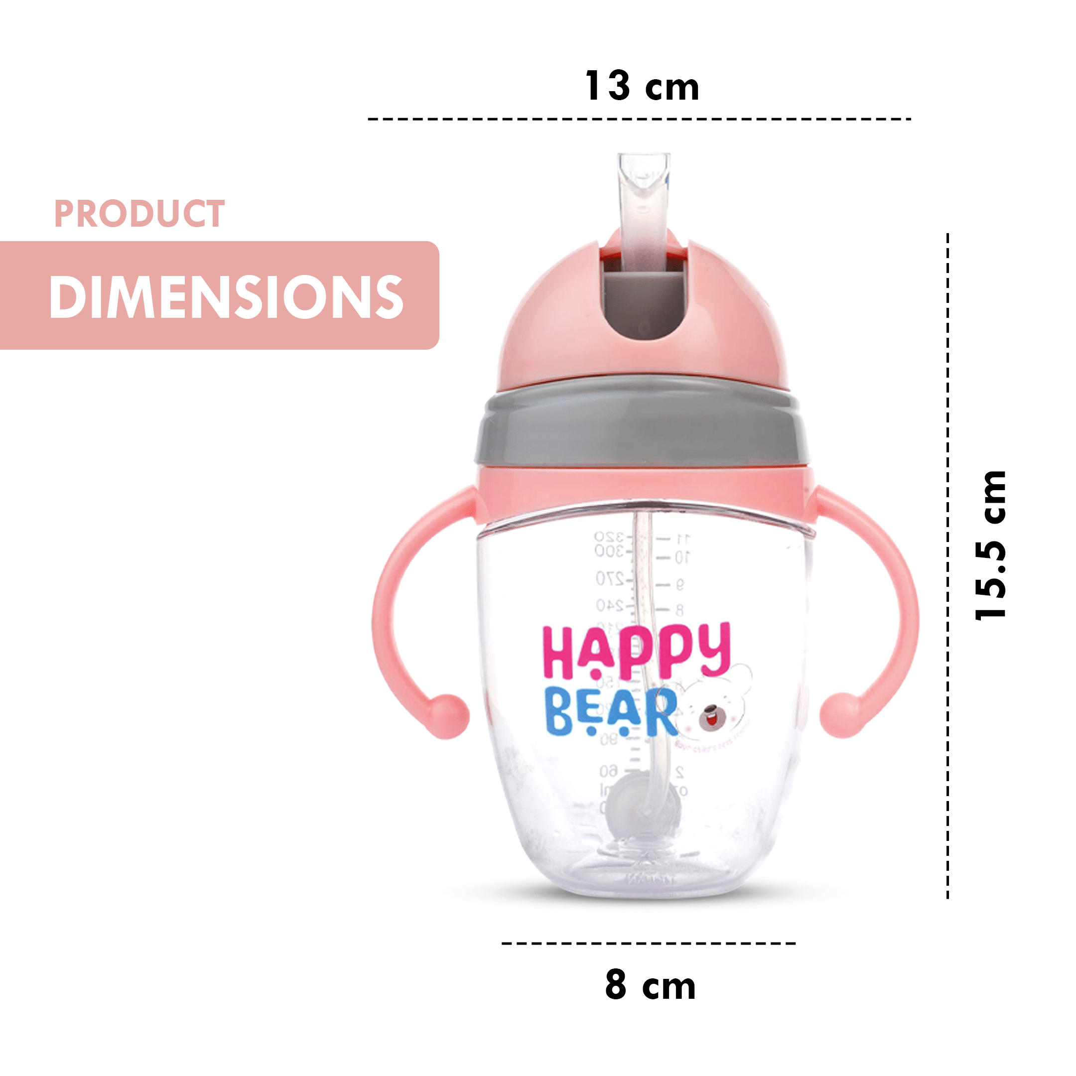 Happy Bear Sea Sipper Bottle for kids - HBM_Sea Sipper_Pink