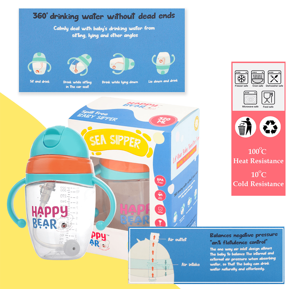 Happy Bear Sea Sipper Bottle for kids - HBM_Sea Sipper_Blue