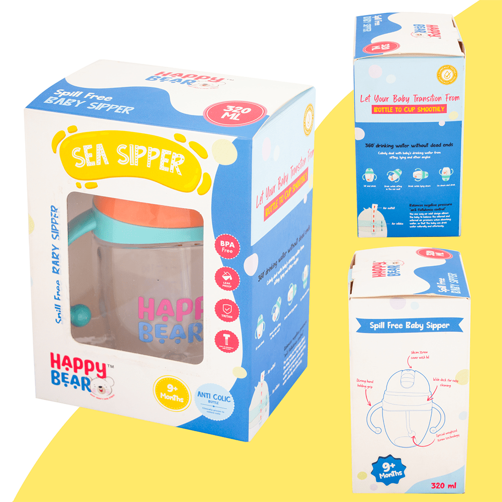 Happy Bear Sea Sipper Bottle for kids - HBM_Sea Sipper_Blue