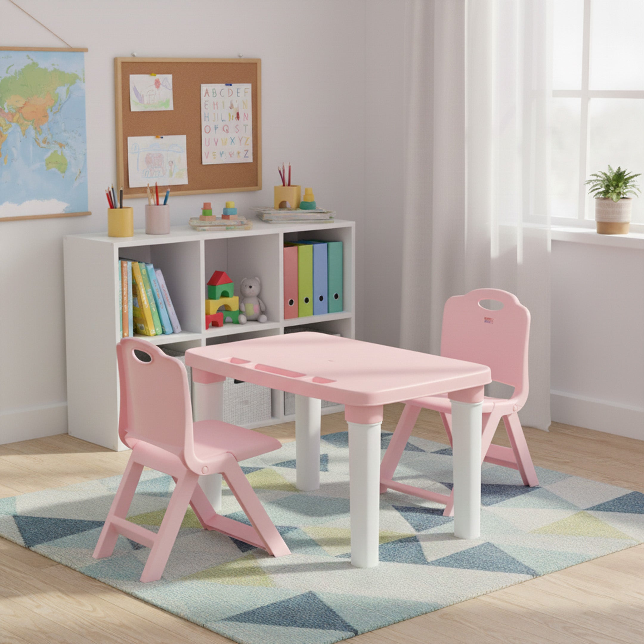 HAPPY BEAR Table and Double Folding Chair Set for Kids - Table and Chair