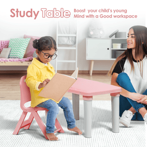 Happy Bear Table and Folding Chair Set for 2 to 5 years kids - HBM_table&fc_pnk