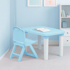 Happy Bear Table and Folding Chair Set for 2 to 5 years kids - Blue Table and Chair