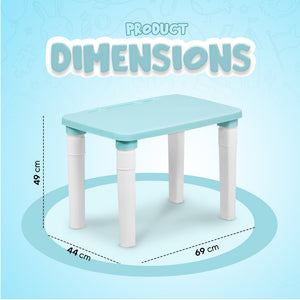 Happy Bear - Table for Kids, Lightweight Plastic Table - TABLE - BLUE Table and Chair