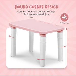 Happy Bear - Table for Kids, Lightweight Plastic Table - HBM_Table_Pink