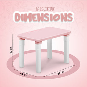 Happy Bear - Table for Kids, Lightweight Plastic Table - HBM_Table_Pink