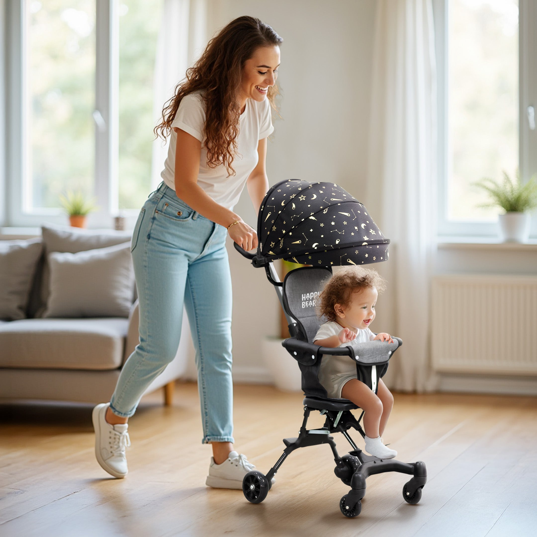 Happy Bear Twinkle Stroller for babys 7 to 36 months - HBM_Twinkle stroller_black