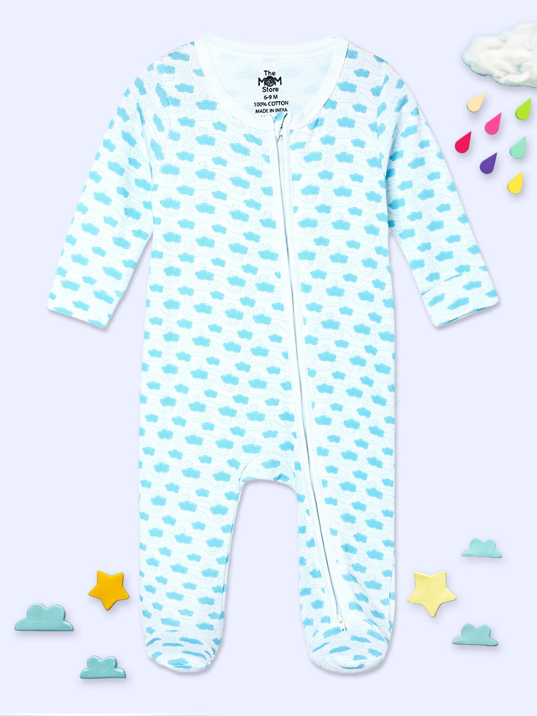 Happy Cloud Infant Zipper Romper