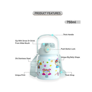 Happy Clowns Belly Bottle, 900ml - Back To School