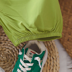 Happy Dog Green & White 2 Pcs Dungary Style Set For Toddlers And Kids - 1 - 2 Years Kids Clothing