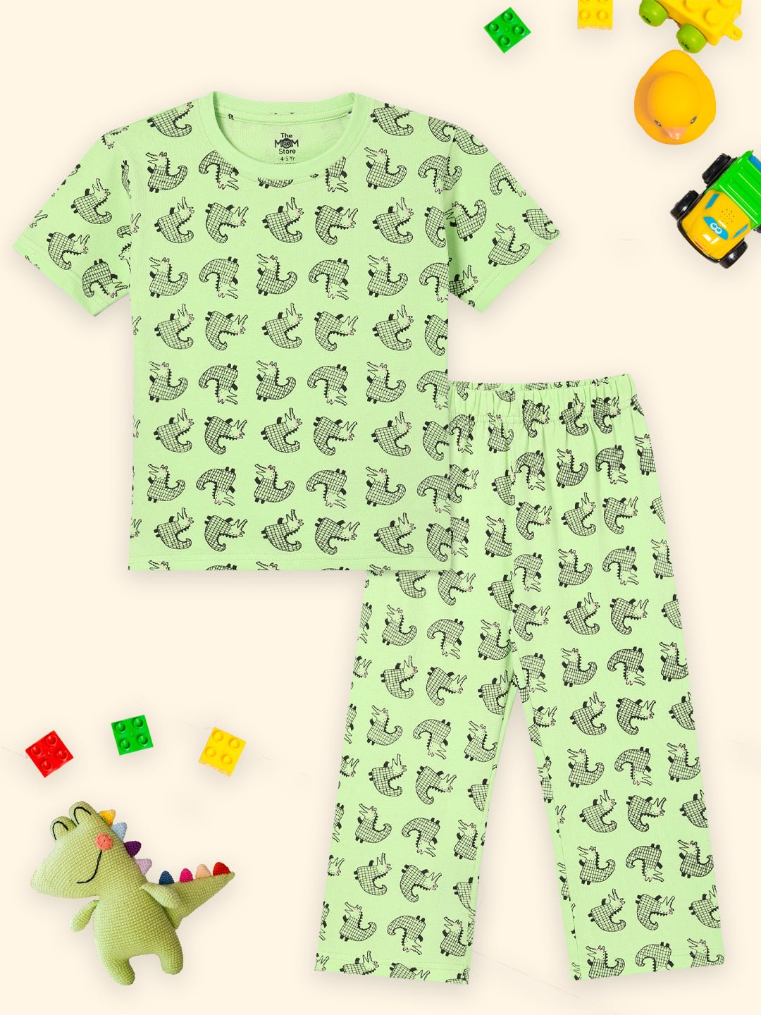 Happy Gator Baby and Kids Pajama Nightsuit Set - TPS - AN - HGTR - 0 - 6