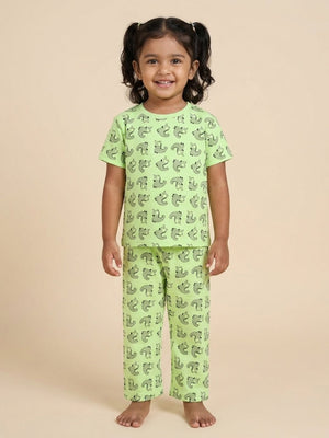 Happy Gator Baby and Kids Pajama Nightsuit Set - 0-6 Months Baby Pyjamas Set