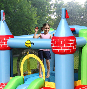 Happy Hop Castle Bouncer With Farmyard Ball Pit - Kids Activity & Play Equipment