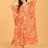 Happy Hues Maternity and Nursing Kaftan Nighty full-length front view showcasing flowy kaftan silhouette and side slits.