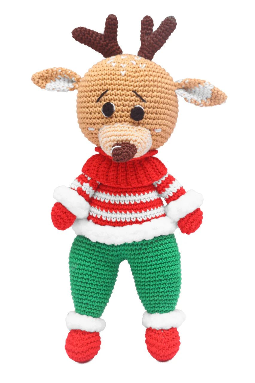 Happy Threads | Adorable Crochet Boy Reindeer – Handcrafted Holiday Magic - Christmas Decor