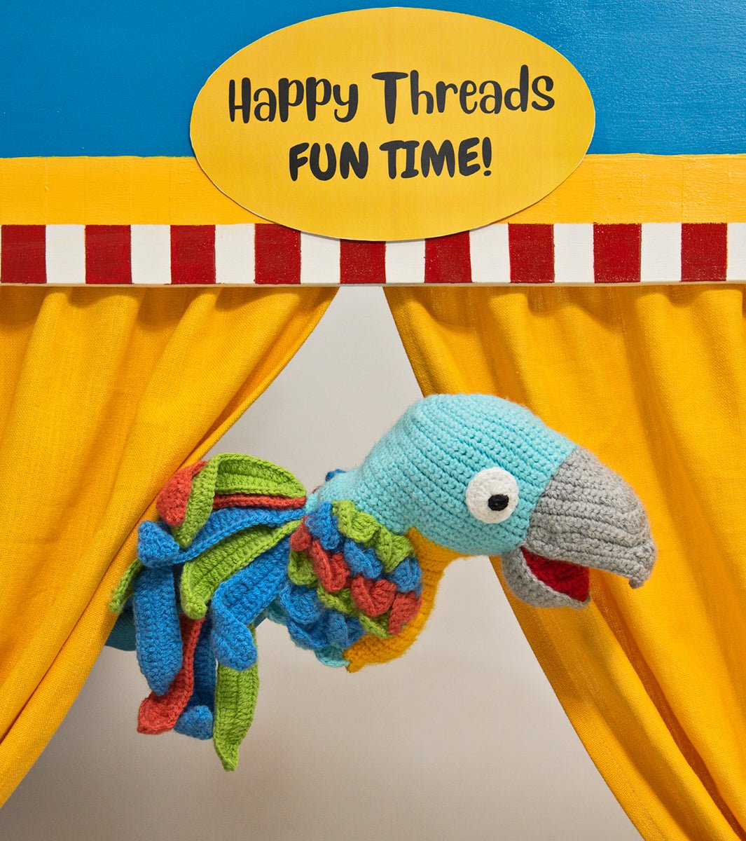 Happy Threads | Adorable Crochet Tango the Bird Hand Puppet – Fun for Storytime & Puppet Shows - Crochet Toy