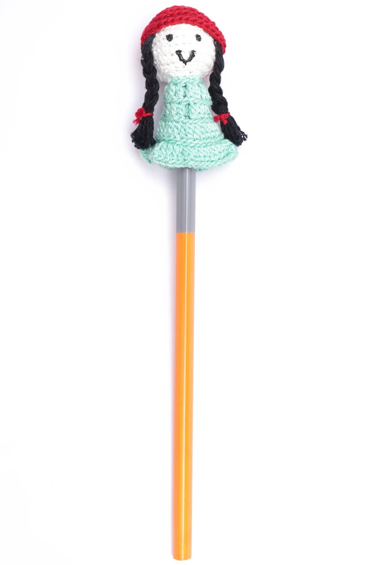 Happy Threads | Adorable handcrafted Blue doll Pencil Topper - Stationery