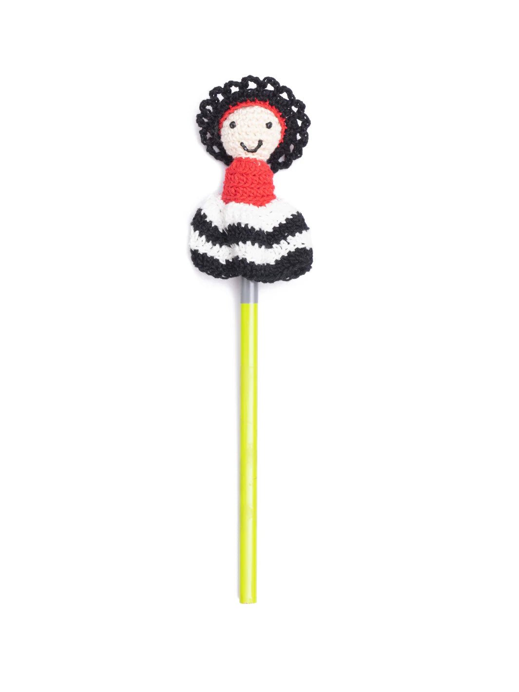 Happy Threads | Adorable handcrafted Red doll Pencil Topper - Stationery