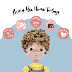 Happy Threads | Charming Ethan – Crocheted Boy Doll Made with Love - Crochet Toy