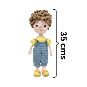 Happy Threads | Charming Ethan – Crocheted Boy Doll Made with Love - Crochet Toy