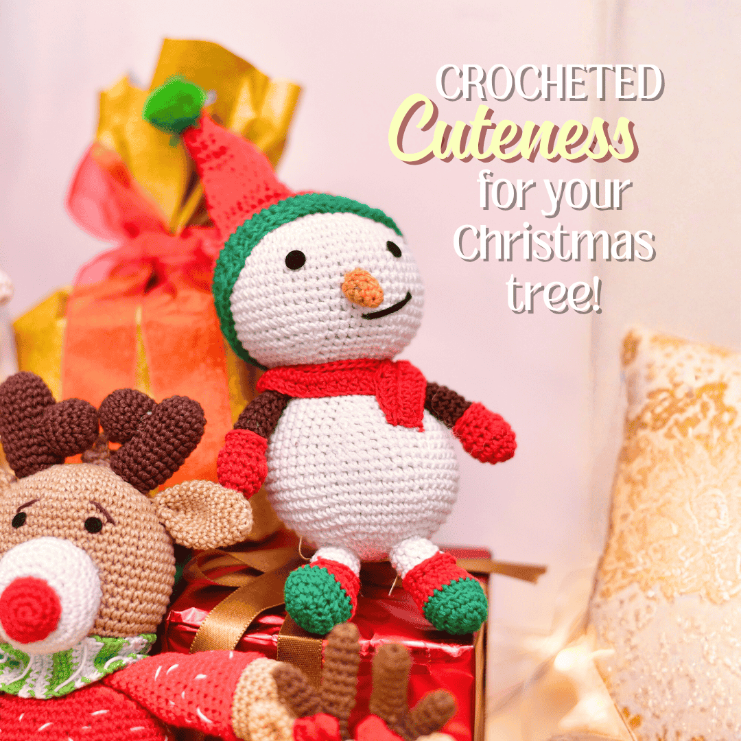 Happy Threads | Cheerful Crochet Happy Snowman Soft Toy – Handcrafted Holiday Gift & Décor - Christmas Decor
