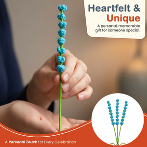 Happy Threads Crochet Bouquet Fillers bright blue | The Mom Store - Single stem flowers