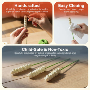 Happy Threads Crochet Bouquet Fillers cream| The Mom Store - Single stem flowers