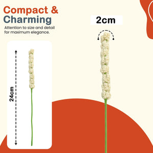 Happy Threads Crochet Bouquet Fillers cream| The Mom Store - Single stem flowers