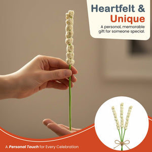 Happy Threads Crochet Bouquet Fillers cream| The Mom Store - Single stem flowers