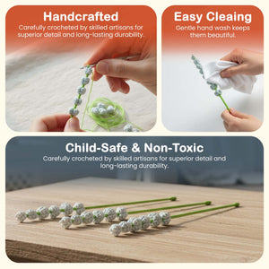 Happy Threads Crochet Bouquet Fillers grey| The Mom Store - Single stem flowers