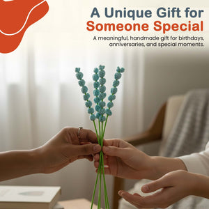 Happy Threads Crochet Bouquet Fillers light blue| The Mom Store - Single stem flowers