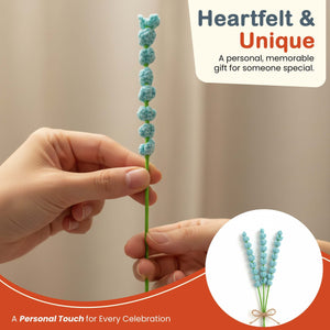 Happy Threads Crochet Bouquet Fillers light blue| The Mom Store - Single stem flowers