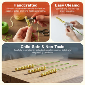 Happy Threads Crochet Bouquet Fillers yellow| The Mom Store - Single stem flowers