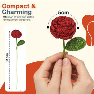 Happy Threads Crochet Cabbage Rose cream | The Mom Store - Single stem flowers