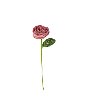 Happy Threads Crochet Cabbage Rose dark pink| The Mom Store - Single stem flowers