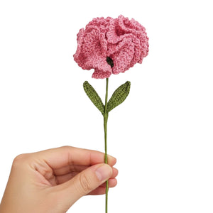 Happy Threads Crochet Carnation Flower Décor light pink | The Mom Store - Single stem flowers