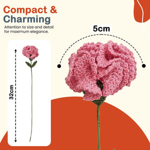Happy Threads Crochet Carnation Flower Décor light pink | The Mom Store - Single stem flowers