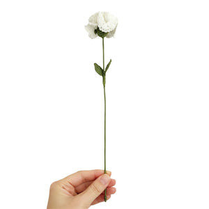 Happy Threads Crochet Carnation Flower Decor white| The Mom Store - Single stem flowers