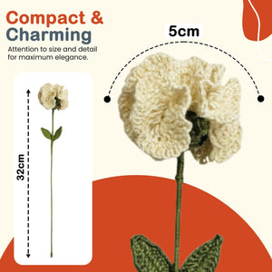 Happy Threads Crochet Carnation Flower Decorcream | The Mom Store - Single stem flowers
