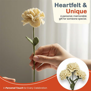 Happy Threads Crochet Carnation Flower Decorcream | The Mom Store - Single stem flowers
