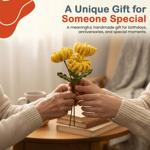 Happy Threads Crochet Chrysanthemum Flower yellow | The Mom Store - Single stem flowers