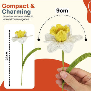 Happy Threads Crochet Daffodil Flower yellow| The Mom Store - Single stem flowers