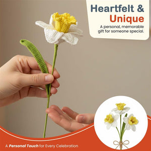 Happy Threads Crochet Daffodil Flower yellow| The Mom Store - Single stem flowers