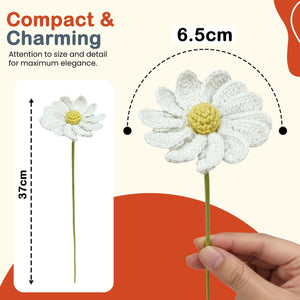 Happy Threads Crochet Daisy Décor red | The Mom Store - Single stem flowers